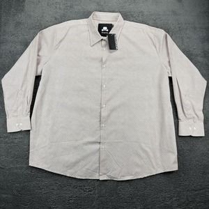 Winston Shirt Men 2XLT Tall Argyle Geometric Print Poly‎ Cotton Button Front